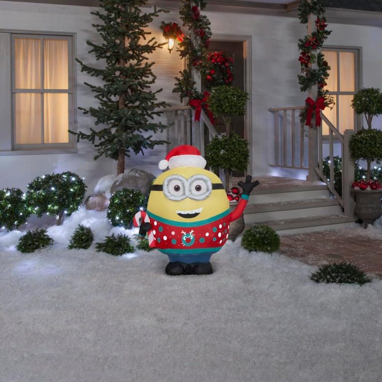 Gemmy Airblown Minions Otto with Ugly Christmas Sweater Yard Decoration