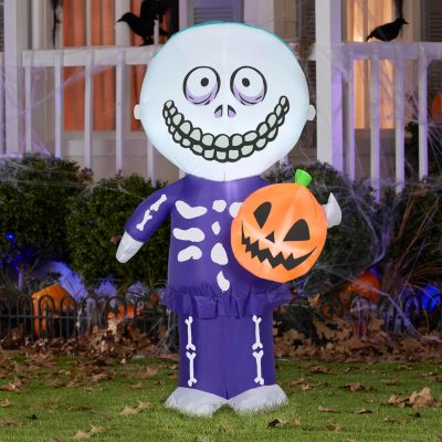 Gemmy Halloween Inflatable Barrel with Jack O' Lantern