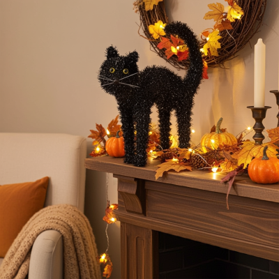Halloween Cat Tinsel 3D