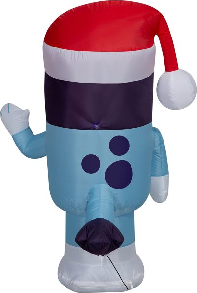 Gemmy Bluey Christmas Airblown Inflatable in Santa Hat