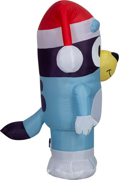 Gemmy Bluey Christmas Airblown Inflatable in Santa Hat