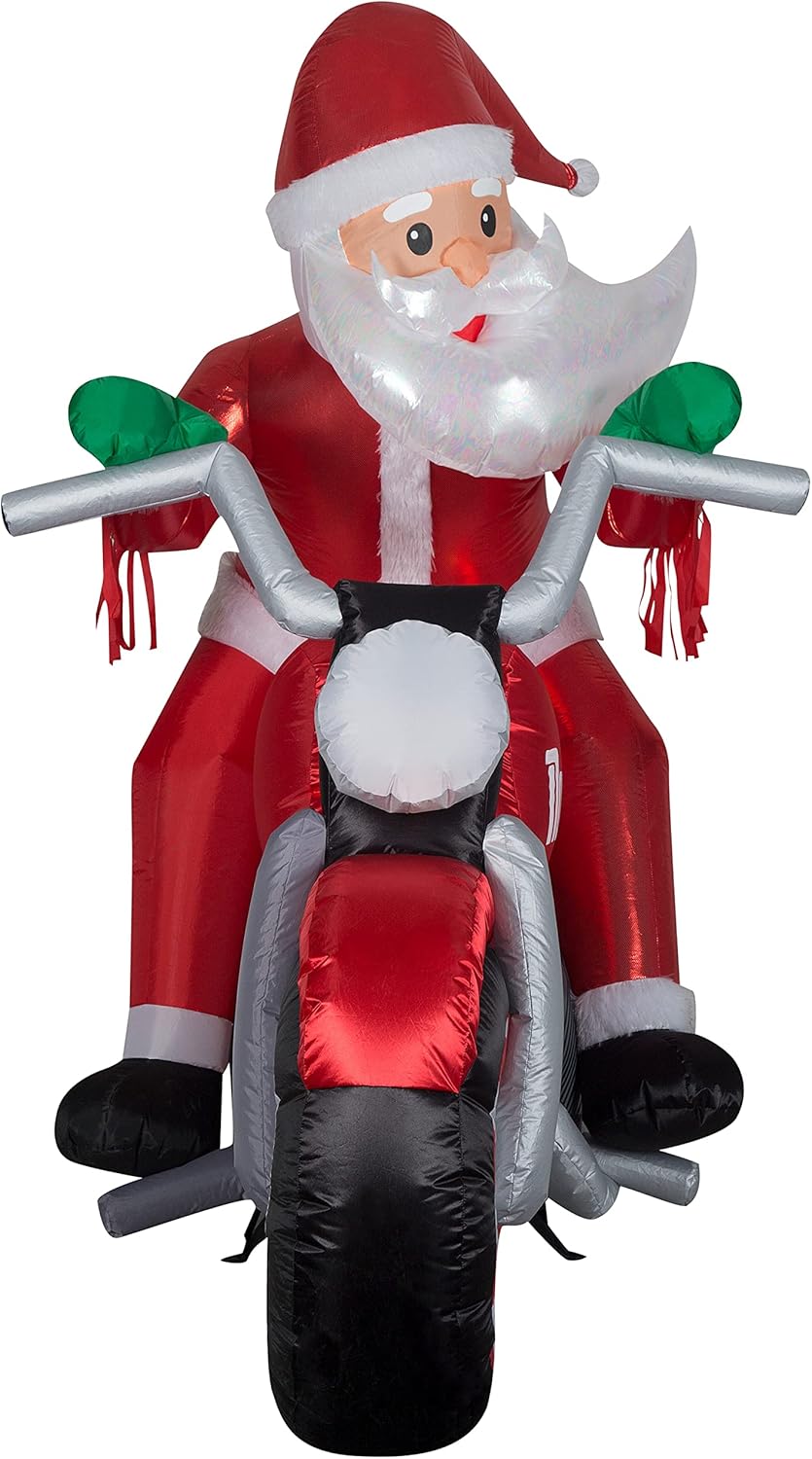 Gemmy Christmas Inflatable Luxe Santa on Motorcycle