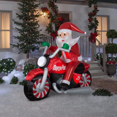 Gemmy Christmas Inflatable Luxe Santa on Motorcycle