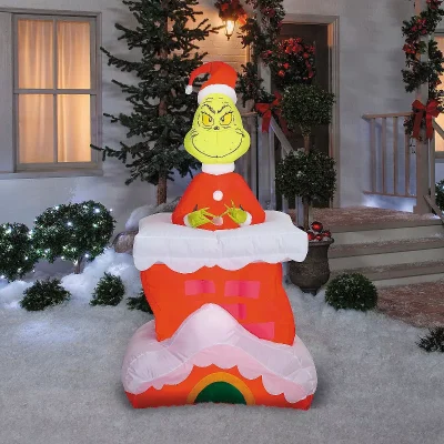 Gemmy Inflatable Dr. Seuss Pop-Up Grinch with Chimney