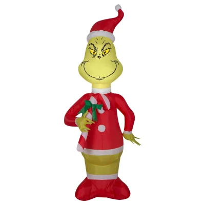 Gemmy Christmas Inflatable Dr. Seuss Grinch with Candy Cane