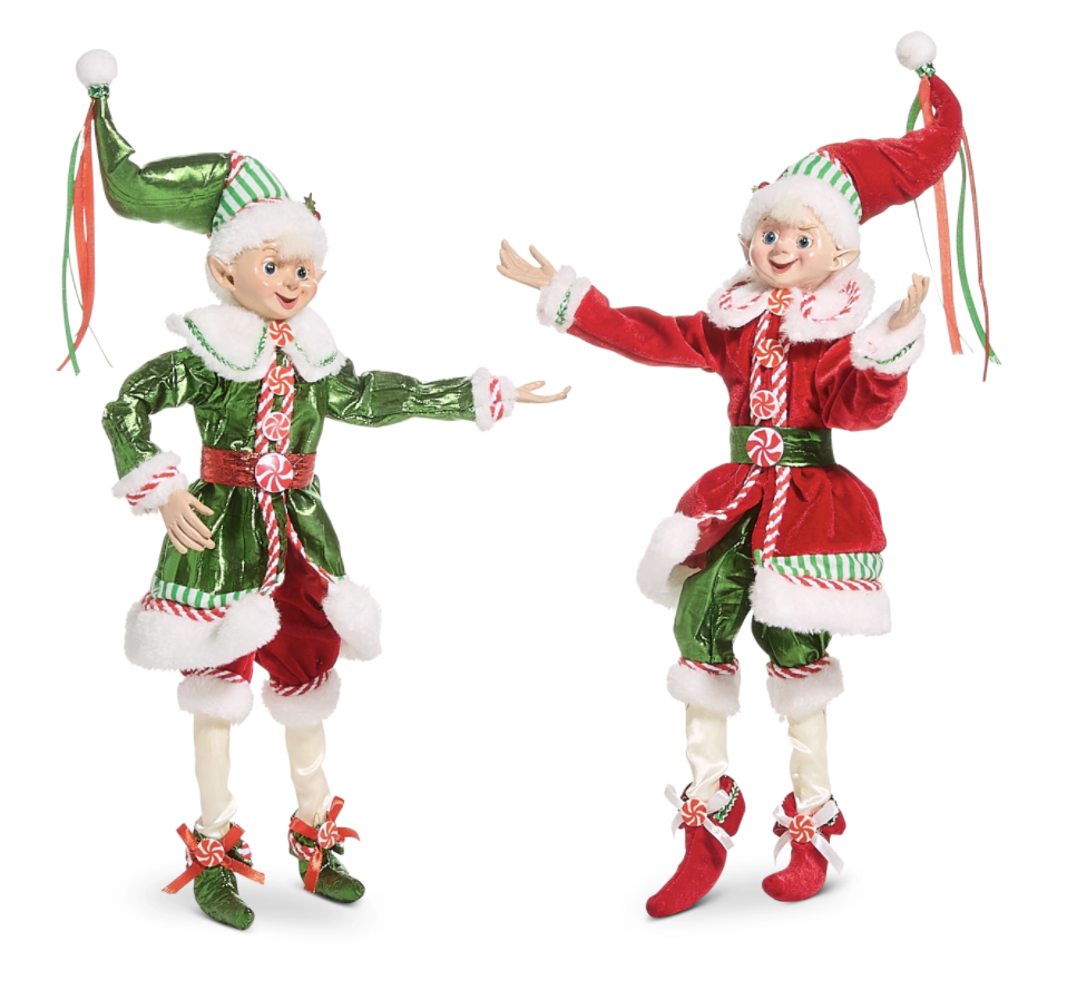 Set of 2 Traditional Posable Elfs 16 Inch