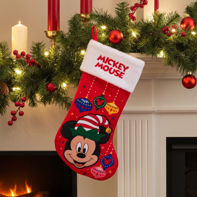 Mickey Mouse Applique 19 Inch Christmas Stocking