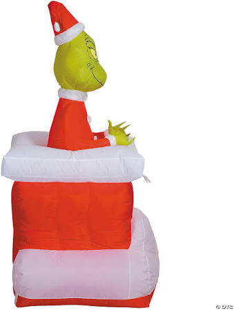 Gemmy Inflatable Dr. Seuss Pop-Up Grinch with Chimney