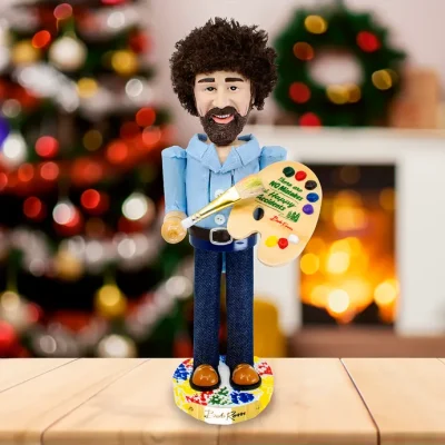 Bob Ross With Palette Nutcracker 10 Inch