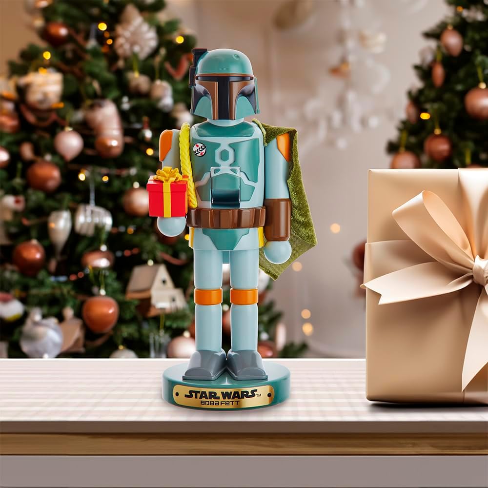 Star Wars Kurt Adler 10-Inch Boba Fett with Present Nutcracker