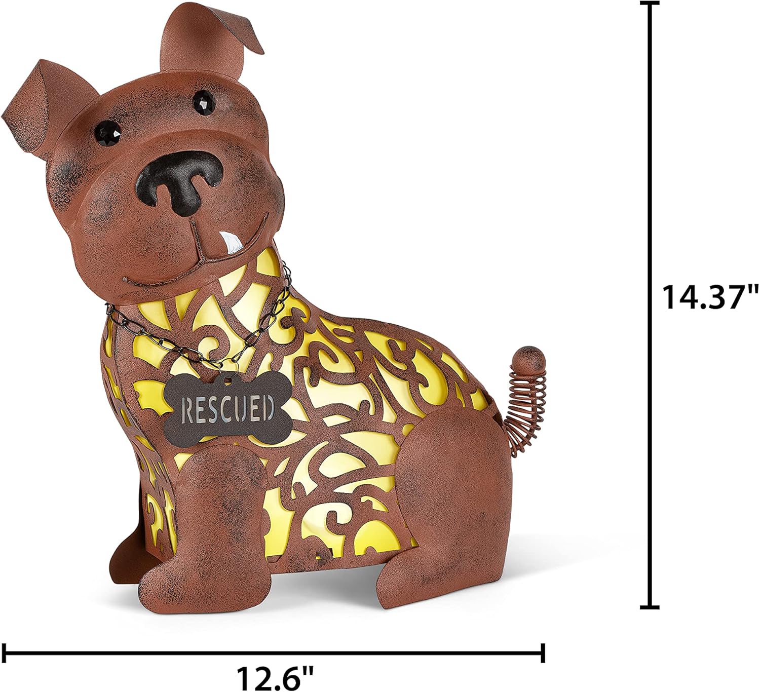 Garden Meadow 14 in H Solar Lighted Yellow and Brown Rescue Dog