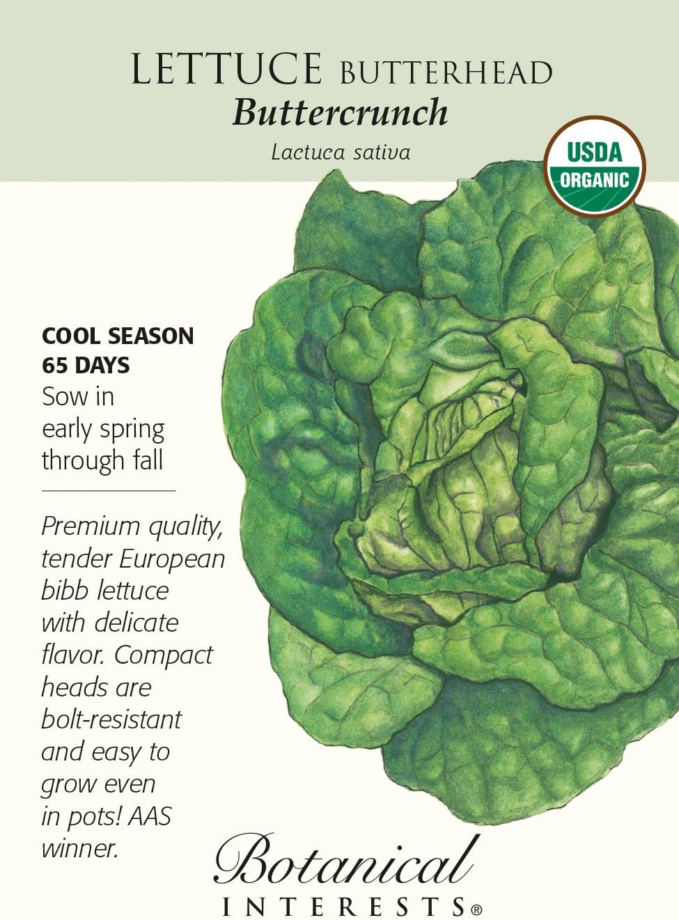 Botanical Interests Buttercrunch Butterhead Lettuce Seeds