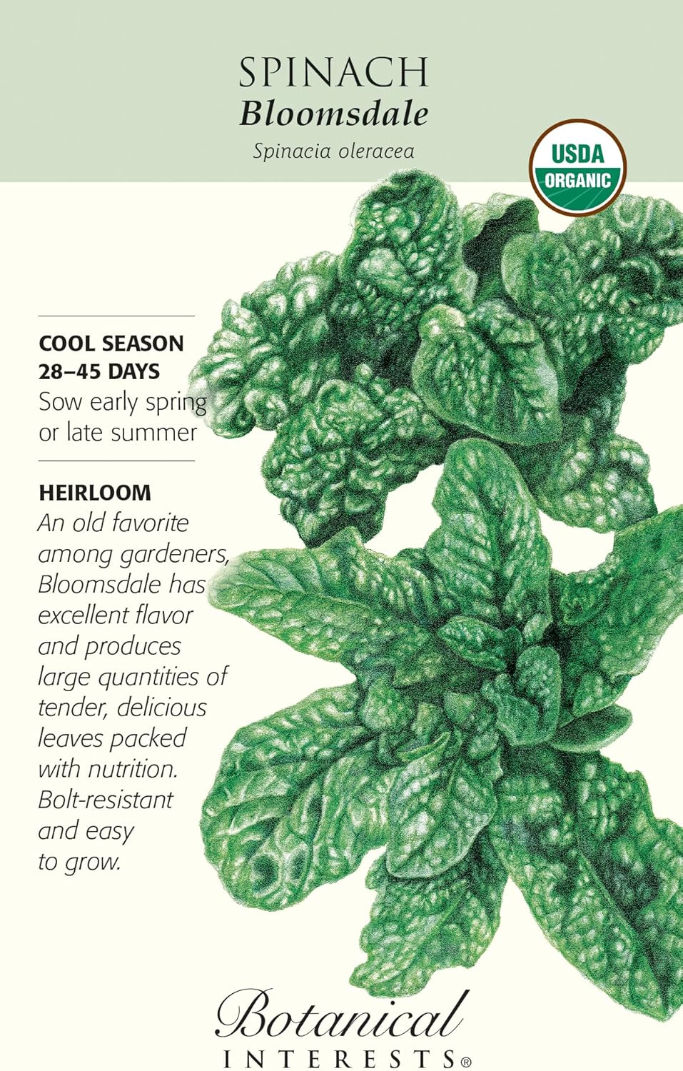 Botanical Interests Bloomsdale Spinach Seeds