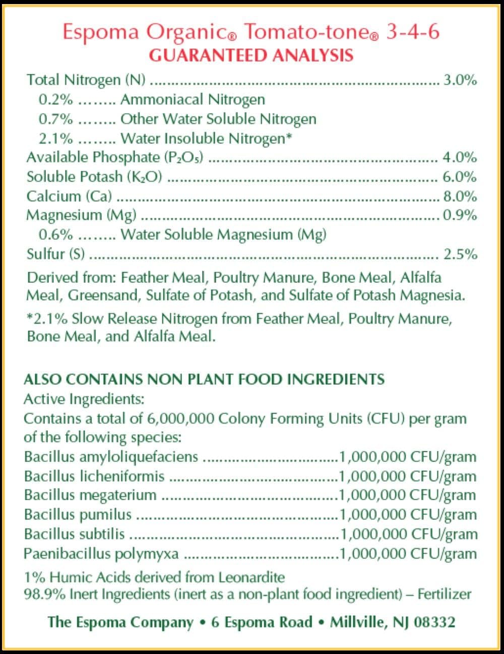 Espoma Organic Tomato-Tone 3-4-6