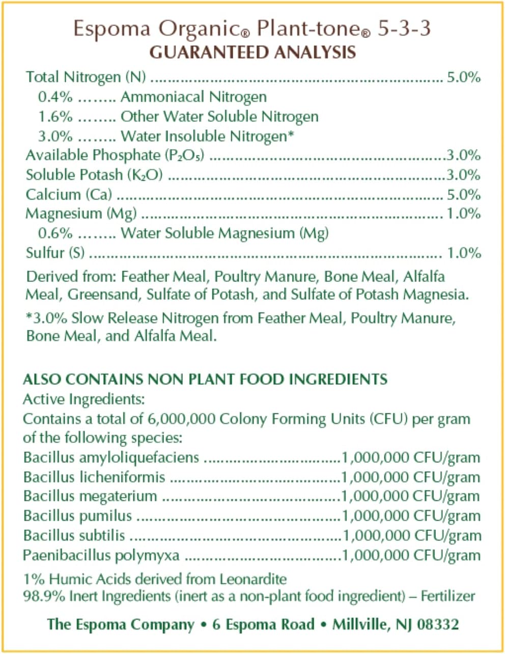 Espoma Organic Plant-Tone 5-3-3