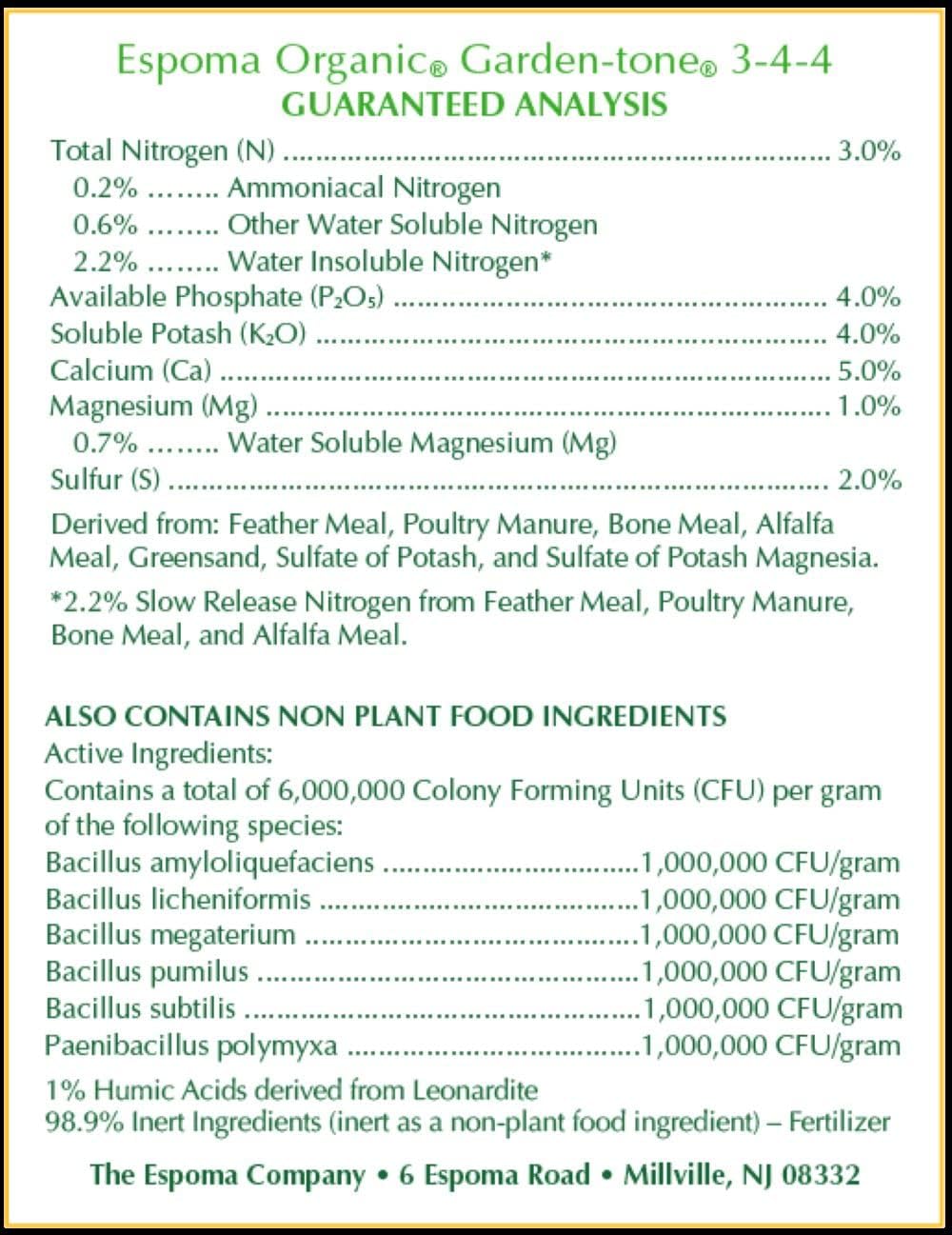 Espoma Organic Garden-Tone 3-4-4