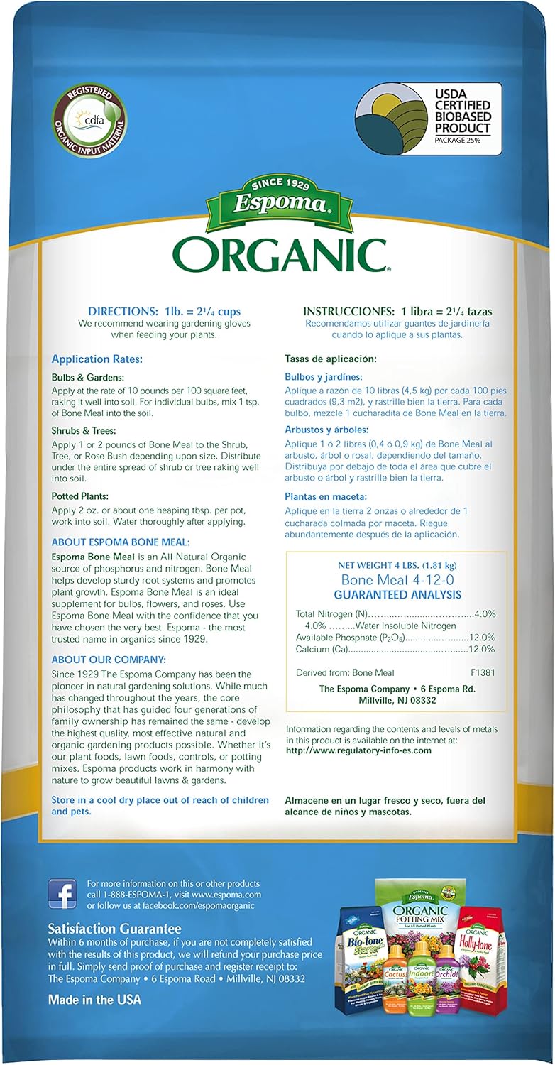 Espoma Organic Bone Meal Fertilizer 4-12-0