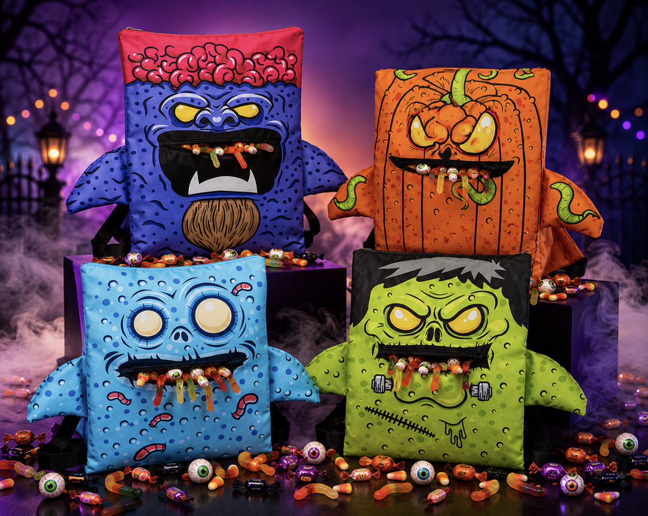 Halloween Zipper Mouth Trick or Treat Backpack