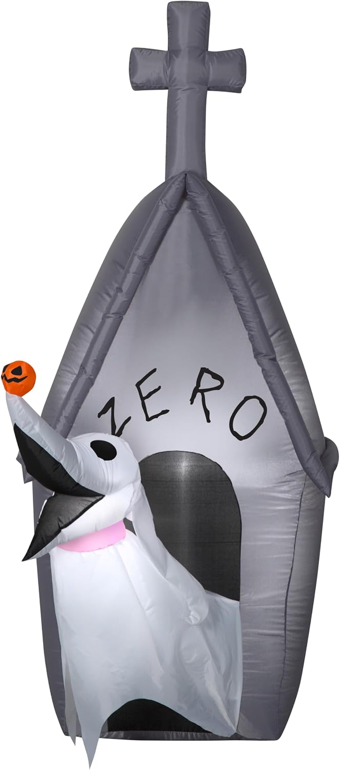 Gemmy Inflatable Halloween Nightmare Before Christmas Zero Ghost Dog in Doghouse Yard Decoration