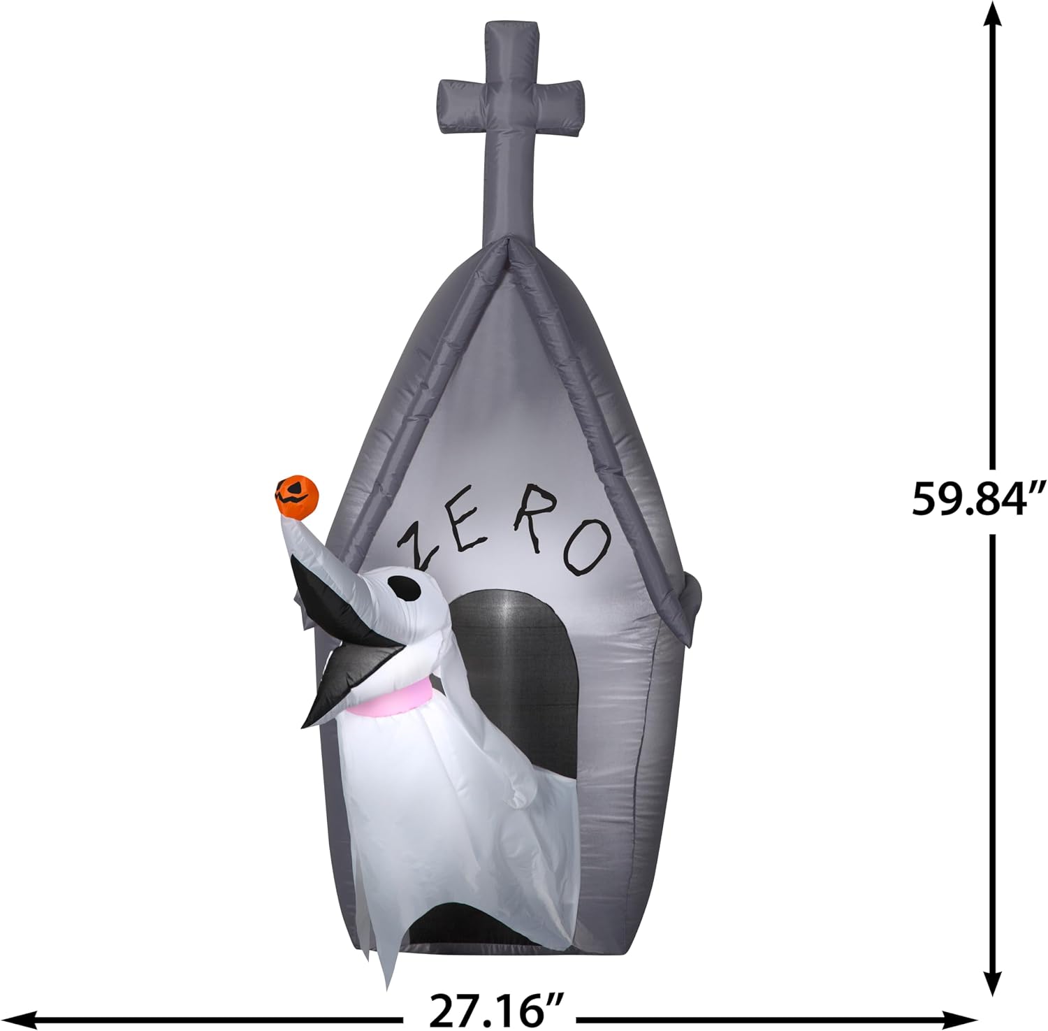 Gemmy Inflatable Halloween Nightmare Before Christmas Zero Ghost Dog in Doghouse Yard Decoration