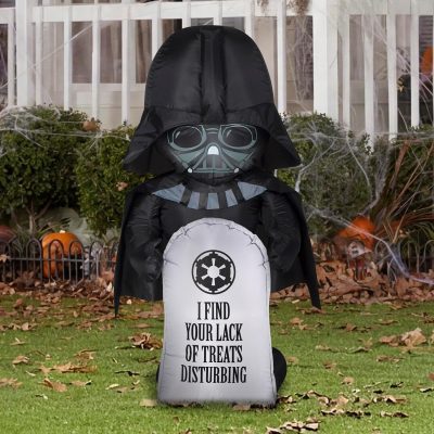 Gemmy Inflatable Stylized Darth Vader with Tombstone Star Wars