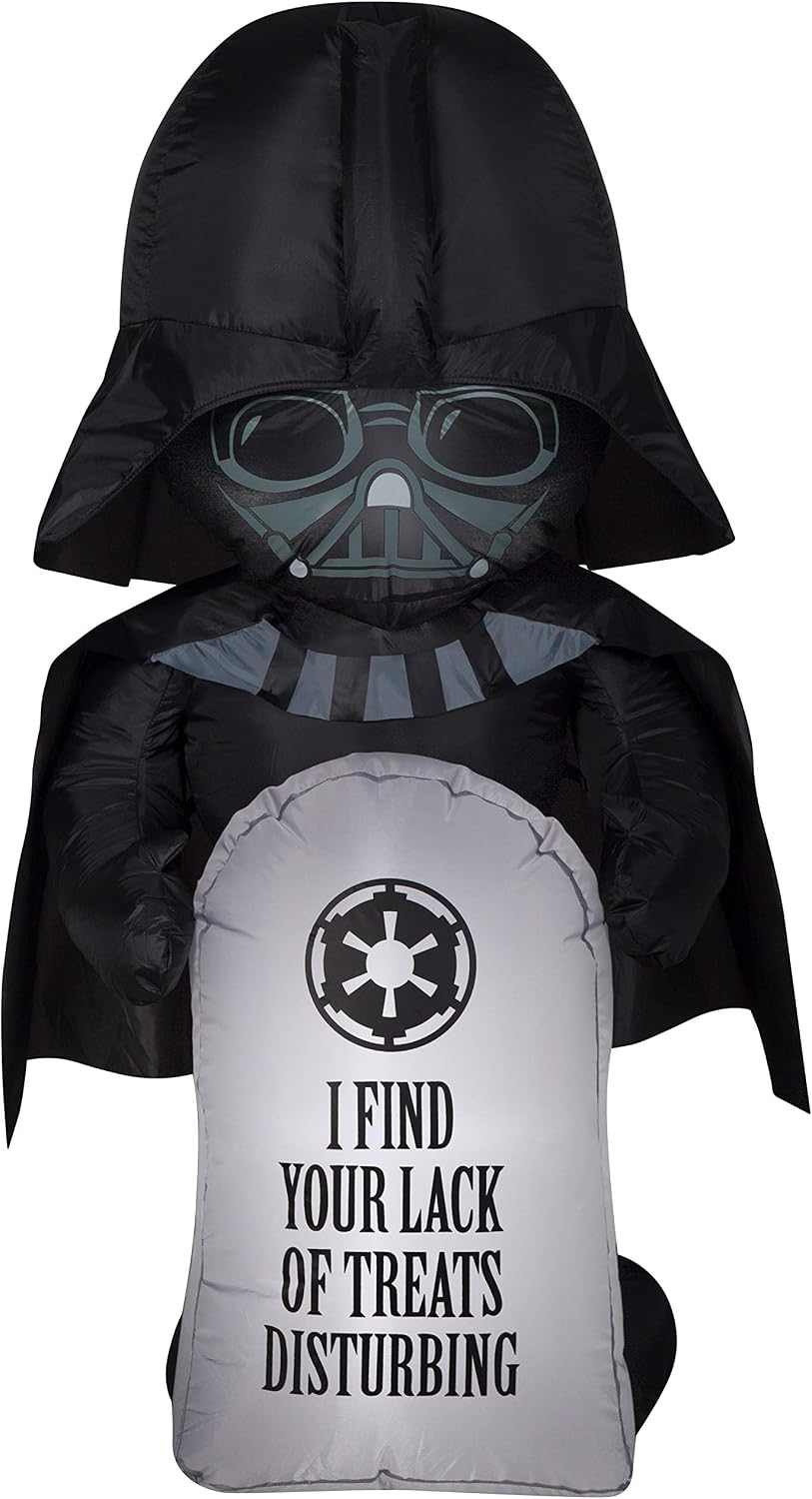 Gemmy Inflatable Stylized Darth Vader with Tombstone Star Wars