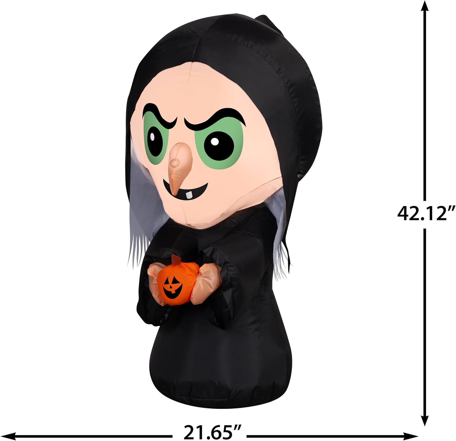 Gemmy Airblown Inflatable Halloween Snow White's Evil Queen as Old Woman with Pumpkin