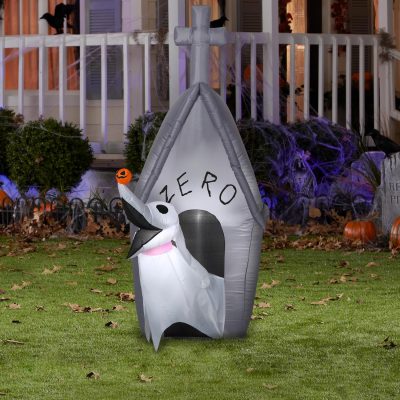 Gemmy Inflatable Halloween Nightmare Before Christmas Zero Ghost Dog in Doghouse Yard Decoration