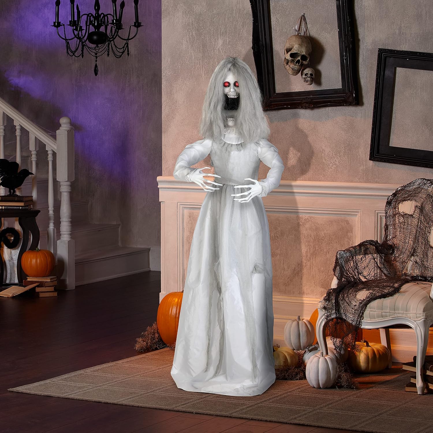 Gemmy Life Size Animated Pop-Up Creepy Girl